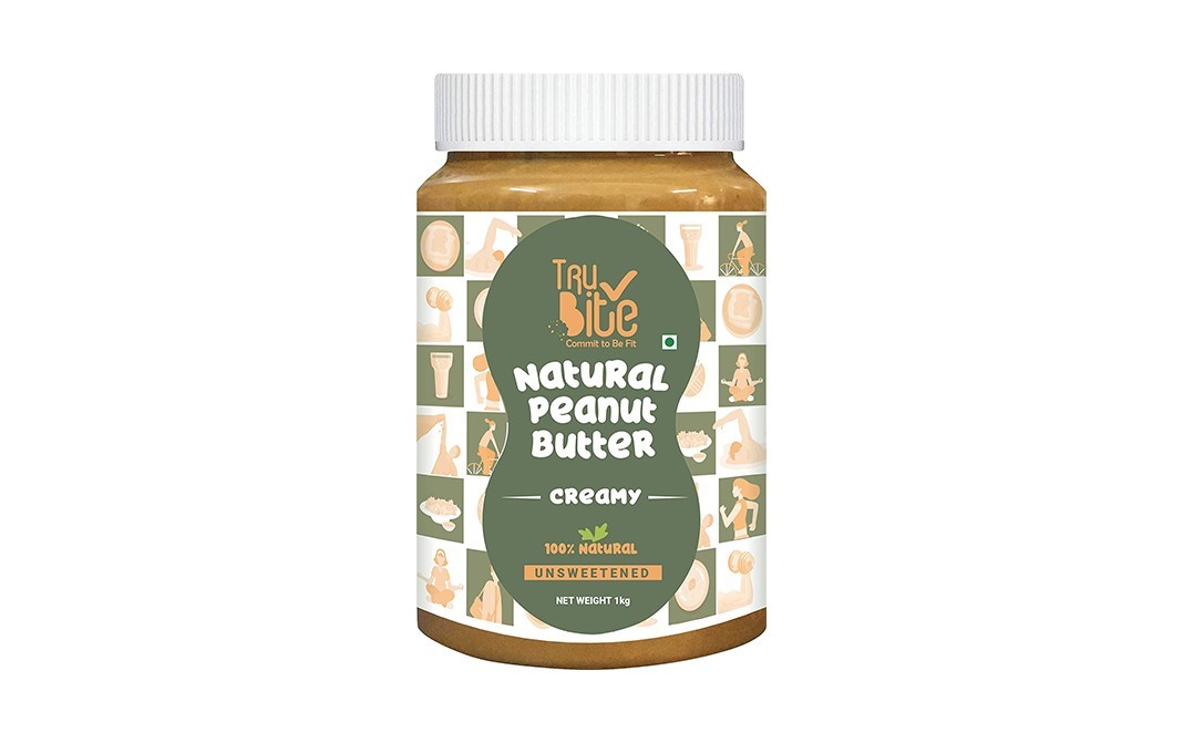 Trubite Natural Peanut Butter Creamy Unsweetened   Plastic Jar  1 kilogram